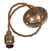 Antiqued Brass Rose with 1m Bronze Braided Cable BC