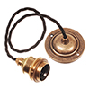 Antiqued Brass Rose 50cm Black Cable (ES)