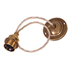 Antiqued Brass Rose 50cm Cream Cable (ES)