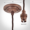 Heritage Copper Rose 50cm Dark Brown Cable (BC)