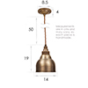 Weston Pendant Light, Antiqued Brass Shade