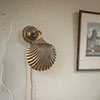 Scallop Plug-In Wall Light in Antiqued Brass