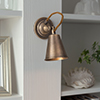 Single Curtis Spot Light in Antiqued Brass