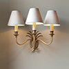 Triple Plantation Wall Light in Antiqued Brass