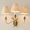 Triple Plantation Wall Light in Antiqued Brass