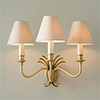 Triple Plantation Wall Light in Old Gold