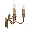 Triple Plantation Wall Light in Old Gold
