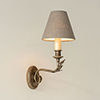 Single Fleur Wall Light in Antiqued Brass