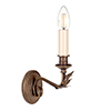 Single Fleur Wall Light in Antiqued Brass