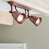 Double Curtis Spot Light in Heritage Copper