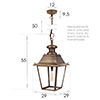 Standard Canterbury Lantern in Antiqued Brass