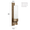 Raydon Fluted Wall Light, Frosted Glass, in Antiqued Brass