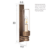 Raydon Wall Light in Antiqued Brass (Plain Glass)