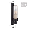 Raydon Wall Light in Matt Black (Fluted Glass)