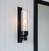 Raydon Wall Light in Matt Black (Plain Glass)