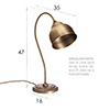 Wharton Table Lamp in Antiqued Brass