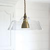 Lynfield Glass Pendant Light in Antiqued Brass