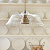 Lynfield Glass Pendant Light in Antiqued Brass