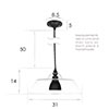 Lynfield Glass Pendant Light in Matt Black