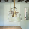 Lovell Glass Pendant Light in Antiqued Brass