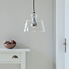 Lovell Glass Pendant Light in Nickel Plated