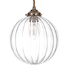 Fulbourn Glass Pendant Light in Antiqued Brass