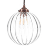 Fulbourn Glass Pendant Light in Heritage Copper