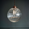 Fulbourn Glass Pendant Light in Heritage Copper