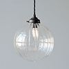 Fulbourn Glass Pendant Light in Matt Black