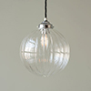 Fulbourn Glass Pendant Light in Nickel