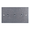3 Gang Steel Toggle Switch Polished Bevelled Plate