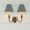 Reeded Wall Light in Antiqued Brass