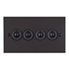 4 Gang Black Button Switch Beeswax Bevelled