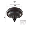 Fordham Ceiling Rose with Cable Grip in Matt Black