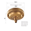 Fordham Ceiling Rose with Cable Grip in Old Gold