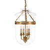 Plain Glass Stafford Pendant Light in Old Gold