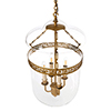 Plain Glass Stafford Pendant Light in Old Gold