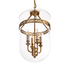 Plain Glass Stafford Pendant Light in Old Gold