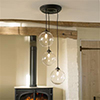 Holborn Triple Pendant Rose in Matt Black