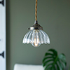 Allegra Fluted Pendant Light in Antiqued Brass