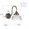 Allegra Fluted Wall Light in Antiqued Brass