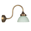Allegra Jade Green Wall Light In Antiqued Brass