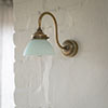Allegra Jade Green Wall Light In Antiqued Brass