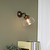 Allegra Adjustable Fine Fluted Wall Light in Antiqued Brass