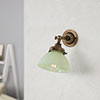 Allegra Jade Green Adjustable Wall Light In Antiqued Brass