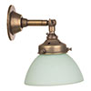 Allegra Jade Green Adjustable Wall Light In Antiqued Brass