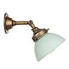 Allegra Jade Green Adjustable Wall Light In Antiqued Brass