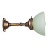 Allegra Jade Green Adjustable Wall Light In Antiqued Brass