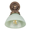 Allegra Jade Green Adjustable Wall Light In Antiqued Brass