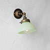 Allegra Jade Green Adjustable Wall Light In Antiqued Brass